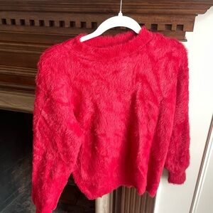 Commense Medium Shaggy Red Women's Sweater